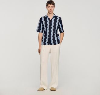Sandro Printed linen shirt