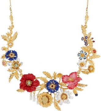 Les N&eacute;r&eacute;ides Champs dOr Pastoral Bouquet Collar Necklace