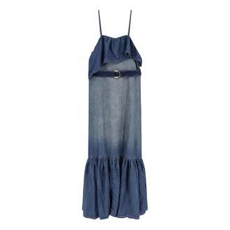 Pinko Chiarodiluna Jurk - Dames - Maxi kleedjes - Blauw - M - Denim - Kleedjes