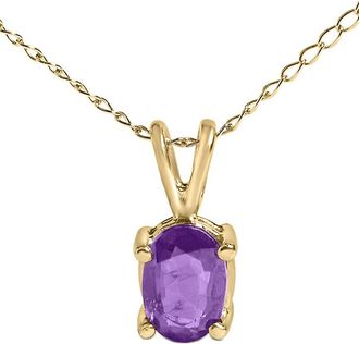 House of Brilliance Haus Of Brilliance Colorful Gemstones 14K 0.55 Ct. Tw. Amethyst Pendant Necklace