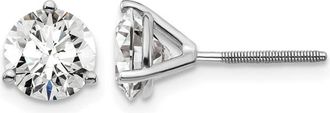 Diamond2Deal 14k White Gold 2 ctw Lab Grown Diamond Stud Earrings Screwback