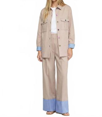 Vilagallo Federica Embroidered Jacket In Beige