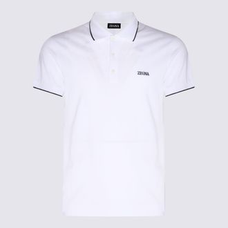 Ermenegildo Zegna White And Black Cotton Polo Shirt
