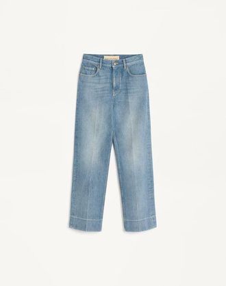 Valentino Pantaloni In Denim Donna BLU 24
