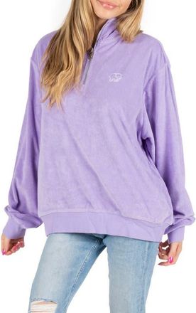 Ivory Ella Purple Verbena Quarter Zip Sweatshirt at Nordstrom, Size Large Regular