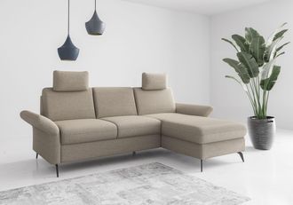 HOME AFFAIRE Ecksofa »Rochelle« wahlweise mit Bettfunktion, Bettkasten und Armteilverstellung