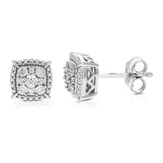 Vir Jewels 1/10 cttw Lab Grown Diamond Composite Earrings in Sterling Silver With Push Backs For Women