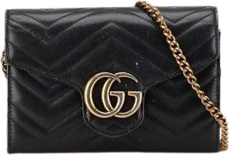 Gucci Pre-owned Cross Body Bags, female, Black, Size: ONE SIZE Pre-owned Leather Cross Body Bag