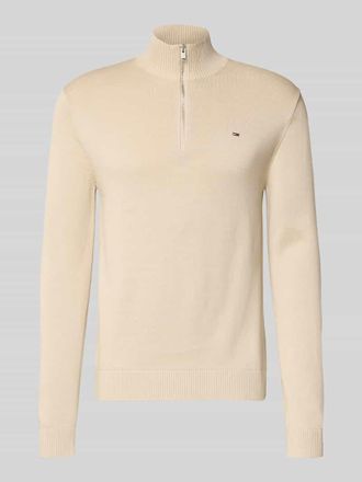 Tommy Jeans Slim Fit Troyer aus reiner Baumwolle in Beige, Größe XXL