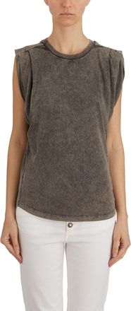 Dondup Womens Cotton T-shirt - Grey - Size Medium