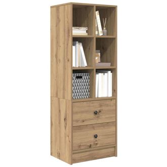 Berkfield Home Elegant Artisan Oak Shelving Unit Artisan Oak Engineered wood Medium in Brown