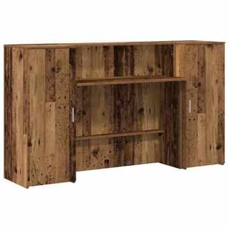 Berkfield Home Reception Desk Old Wood 180x50x103.5 cm Engineered Wood in Brown