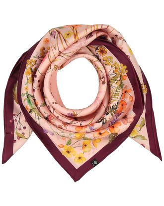 V. Fraas Cottage Floral Square Silk Scarf