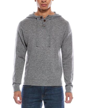 Brodie Button Up Wool & Cashmere-Blend Hoodie