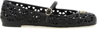 Valentino Garavani Black Perforated Loafers