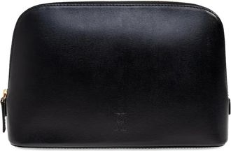 By Malene Birger Leren make-up tas - Zwart