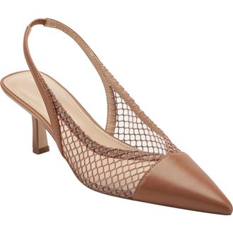 Marc Fisher Gipsi Pointed Toe Slingback Pump in Medium Brown at Nordstrom, Size 6.5