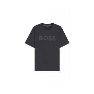 HUGO BOSS Tops, Heren, Blauw, XL, Katoen, Structure Logo T-shirt