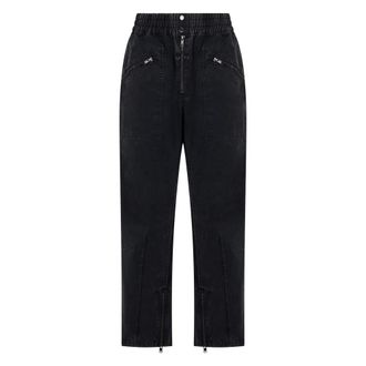 Isabel Marant Sports Trousers with Zipper - male - Isabel Marant - Loose Fit Jeans - Black - S - Jeans