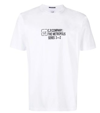 C.P. Company Metropolis Logo Printed White Cotton T-Shirt Size L