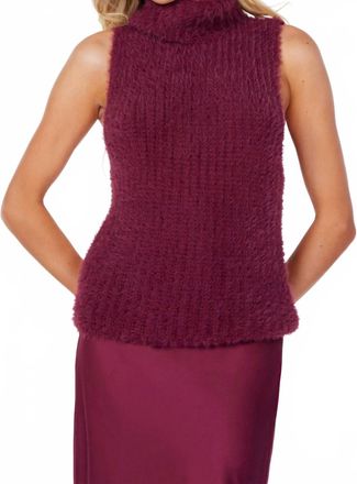 Bishop + Young Colette Sleeveless Turtleneck Top In Scarlet
