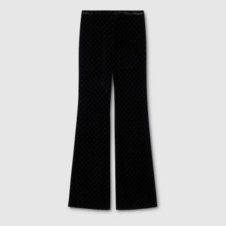 Gucci GG Stretch Devor&eacute; Velvet Pants, Black, Ready-to-wear