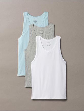 Calvin Klein Mens Cotton Stretch Blend 3-Pack Tank Top - Multi - M
