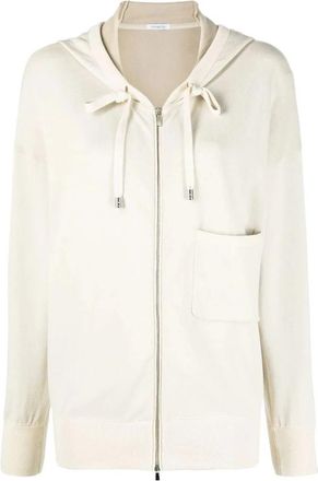 Malo Multicolor Zip-up Cardigan Sweater - Dames - Vesten - Beige - M - Katoen - Truien & Vesten
