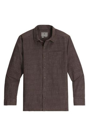 Royal Robbins Hempline Spaced Button-Up Shirt in Seal Brown at Nordstrom, Size Xx-Large