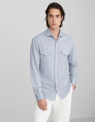 Brunello Cucinelli Natural Linen Mens Shirt