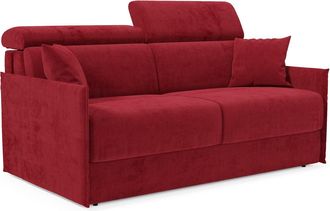 Divani.Store Miryam Sof&aacute; Cama Con Reposacabezas Reclinables En Suave Tejido Antimanchas T31 149 Cm Rojo