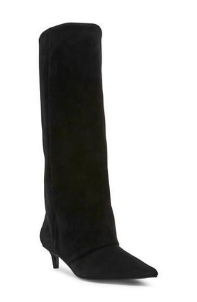 Steve Madden Luca Kitten Heel Knee High Boot in Black Suede at Nordstrom Rack, Size 8.5 Regular Calf