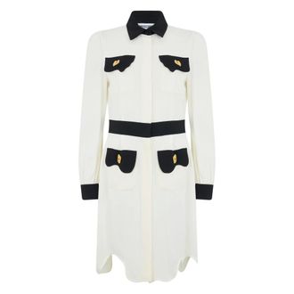Moschino Abito a camicia asimmetrico - - Dresses - Donna - Bianco - S