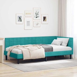 vidaXL Estructura De Cama En Esquina Amarillo 100 Cm X 200 Cm Tela