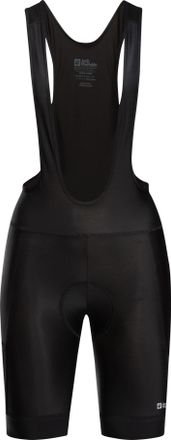 Jack Wolfskin Fahrradhose JACK WOLFSKIN MOROBBIA BIB SHORTS W, Damen, Gr. L (42/44), Normalgr&ouml;ssen, schwarz, Obermaterial: 80% Polyamid, 20% Elasthan; Obermaterial 