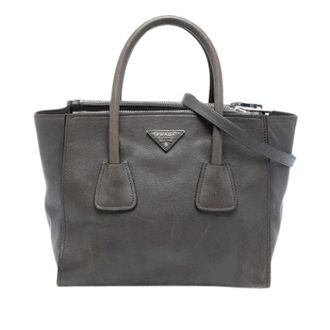 Prada Pre-owned Handbags, female, Gray, Size: ONE SIZE Pre-owned Twin Pocket Satchel
