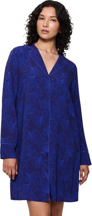 Triumph Nachthemd TRIUMPH Boyfriend Fit NDW 03, Damen, Gr. 44, N-Gr, blau (dunkelblau), Single Jersey, Obermaterial: 100% Viskose, bedruckt, unifarben, bequem