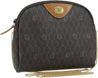 Dior Pre-owned Cross Body Bags, female, Brown, Size: ONE SIZE Pre-owned Vintage Honeycomb chain Shoulder Bag