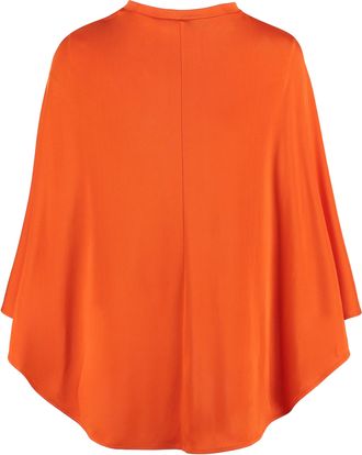 Stella McCartney Stella McCartney Womens Asymmetric Wool Cape - Orange viscose - Size EU 40 (Womens)