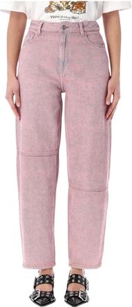 Ganni Stary Jeans - Dames - Loose Fit Jeans - Roze - W26 - Katoen - Jeans