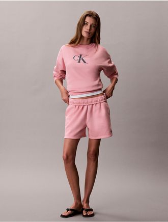 Calvin Klein Jeans Calvin Klein Womens Monologo Fleece Pull-On Shorts - Pink - XS