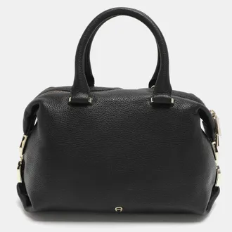 Aigner Black Leather Satchel