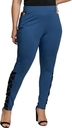 Standards & Practices Interlaced Mesh Detail Leggings in French Navy at Nordstrom, Size 2X