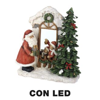 Vacchetti Vacchetti - Caja De M&uacute;sica Resina Pap&aacute; Noel Con Led Rojo Cm22x9,5h22,5