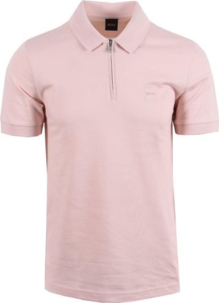 Boss Orange by Hugo Boss Mens PASSERZIP POLO OPEN PINK Cotton - Size Medium