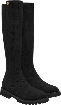 Vivaia Round-Toe Stretchy Wool Knee-High Boots in Black at Nordstrom, Size 10
