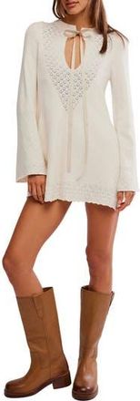 Free People Bali Old Flame Sweater Dress in Ivory at Nordstrom Rack, Size X-Large