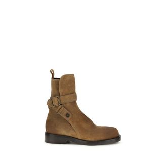 Burberry Brown Calf Leather Bos Taurus Lace-Up Womens Boots