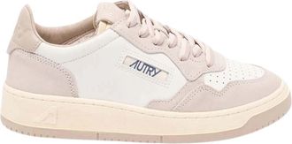 Autry Beige Logo Panelled Sneakers