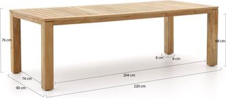 Bellagio la vita attrattiva Bellagio Omodeo/Buxton 220cm dining tuinset 7-delig